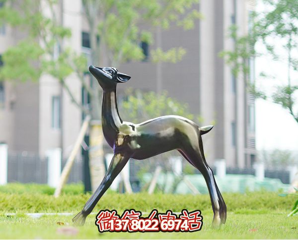 校园仿铜玻璃钢鹿雕塑 校园仿铜玻璃钢鹿雕塑