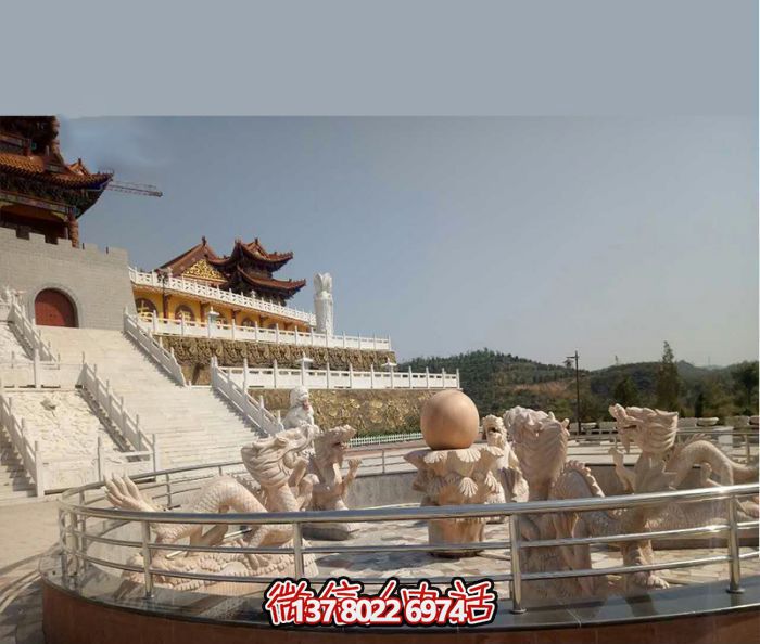 艺术灯光的魔力,红龙戏球风大型喷泉石雕秀 艺术灯光的魔力,红龙戏球风大型喷泉石雕秀