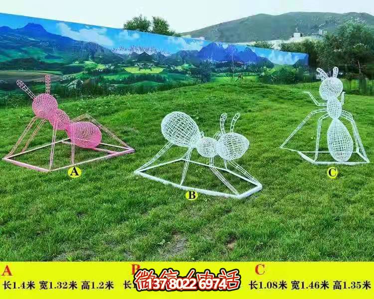 不锈钢蚂蚁雕塑镂空摆件