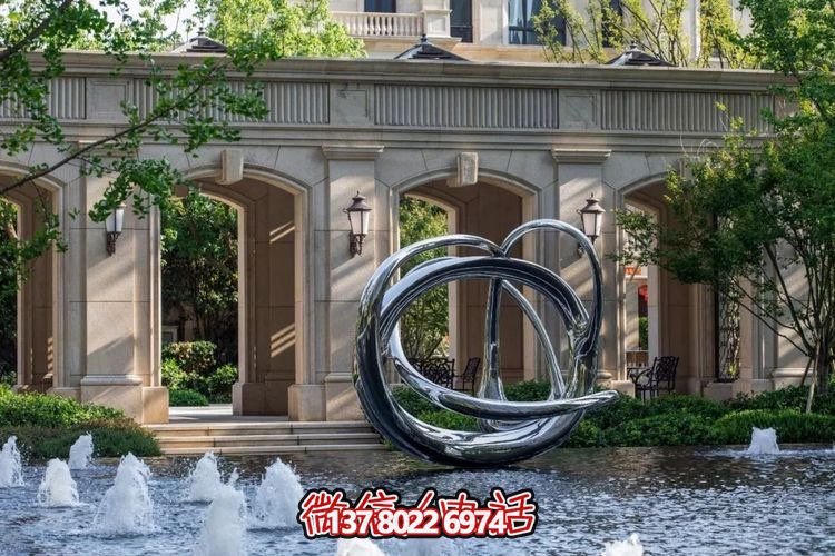 创意不锈钢抽象艺术景观雕塑摆件，点缀小区水池