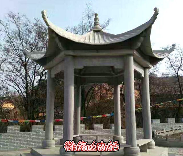 古建风格休息凉亭石雕景区观景台