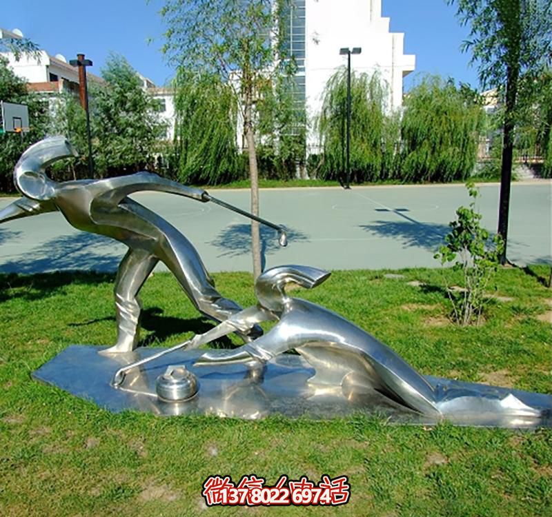 不锈钢冰壶雕塑,点缀小区花园,创造休闲运动空间 不锈钢冰壶雕塑,点缀小区花园,创造休闲运动空间
