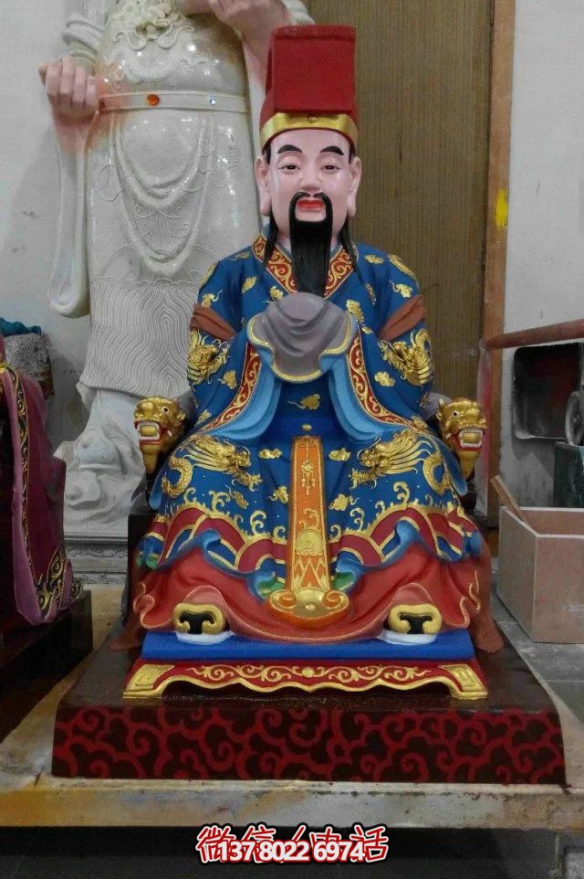 高品质玻璃钢室内彩绘供奉神佛八大家族雕塑