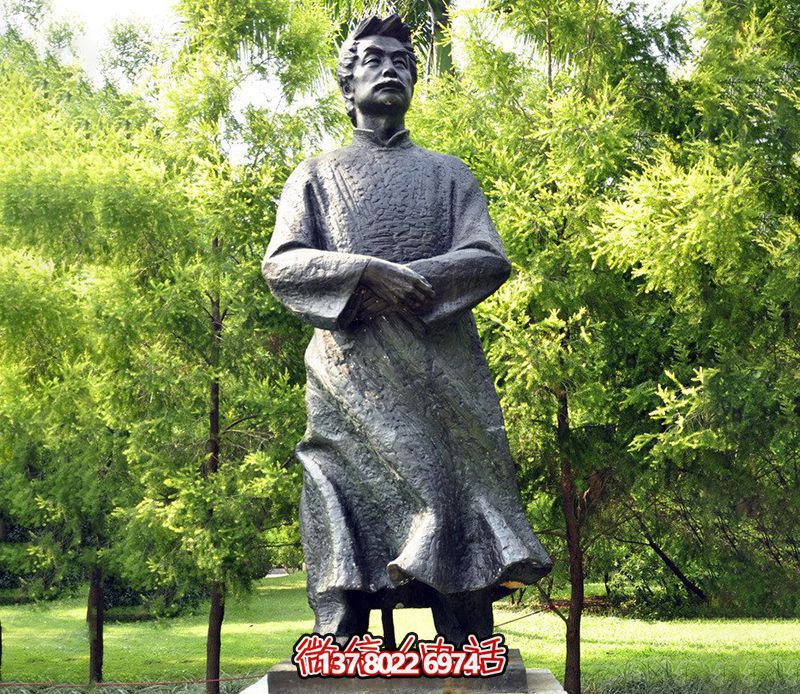 玻璃钢鲁迅人物雕塑,为公园景观装饰点缀 玻璃钢鲁迅人物雕塑,为公园景观装饰点缀