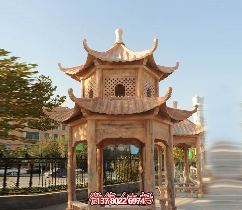 双层凉亭,让晚霞红彩点缀庭院 双层凉亭,让晚霞红彩点缀庭院