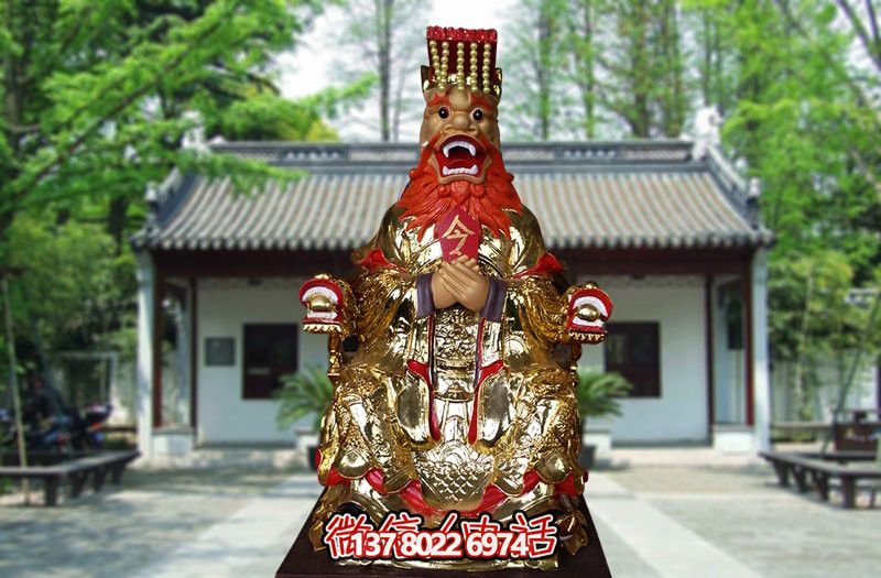 全新设计的不锈钢贴金龙王庭院雕塑 全新设计的不锈钢贴金龙王庭院雕塑