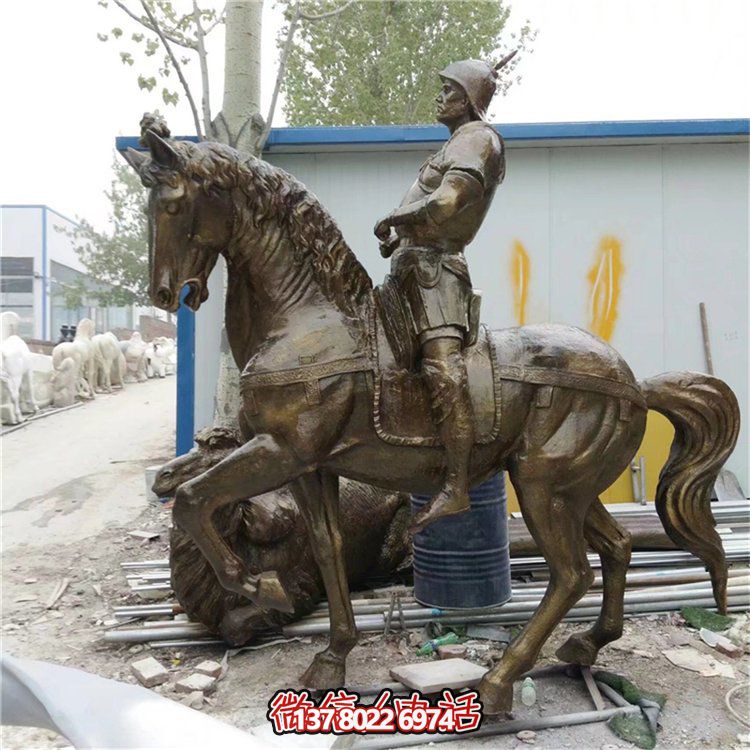 古典雕塑西方人物骑马户外园林景观装饰铜雕