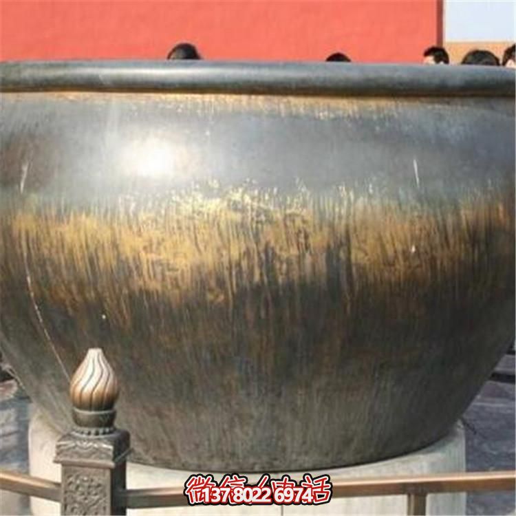 仿古黄铜养鱼水缸