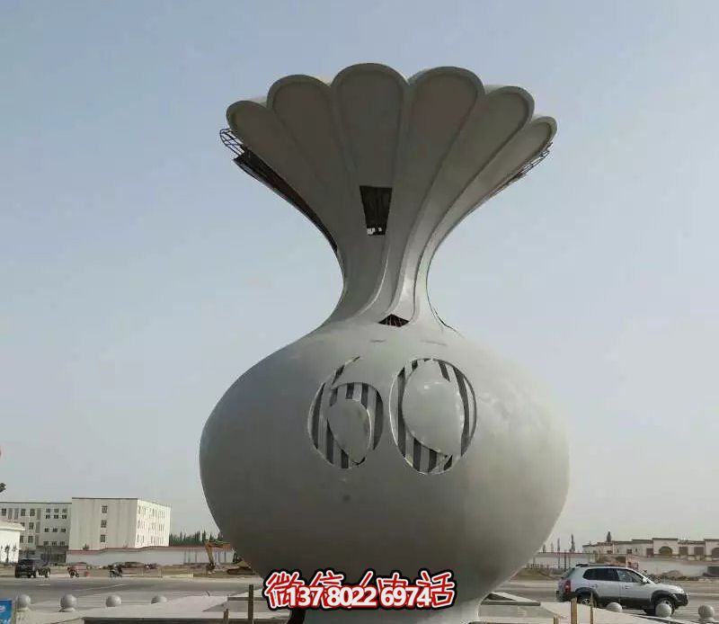 不锈钢创意花篮雕塑 不锈钢创意花篮雕塑