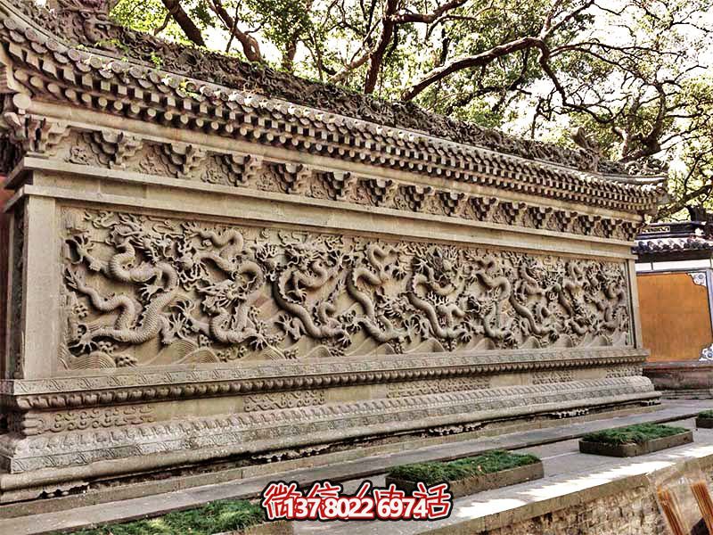 景区古建筑九龙壁壁画雕塑 景区古建筑九龙壁壁画雕塑