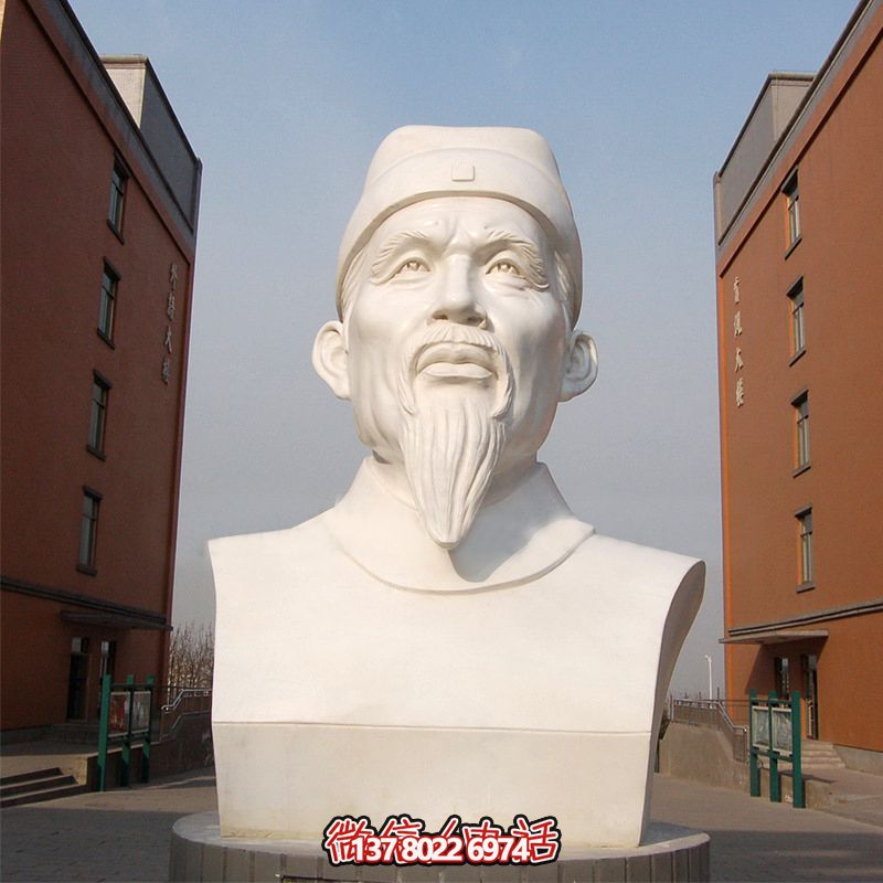 学校校园历史名人唐代著名诗人杜甫石雕头像