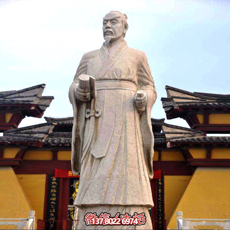 广场学校花园砂岩石战国时期思想家孟子雕塑像 广场学校花园砂岩石战国时期思想家孟子雕塑像