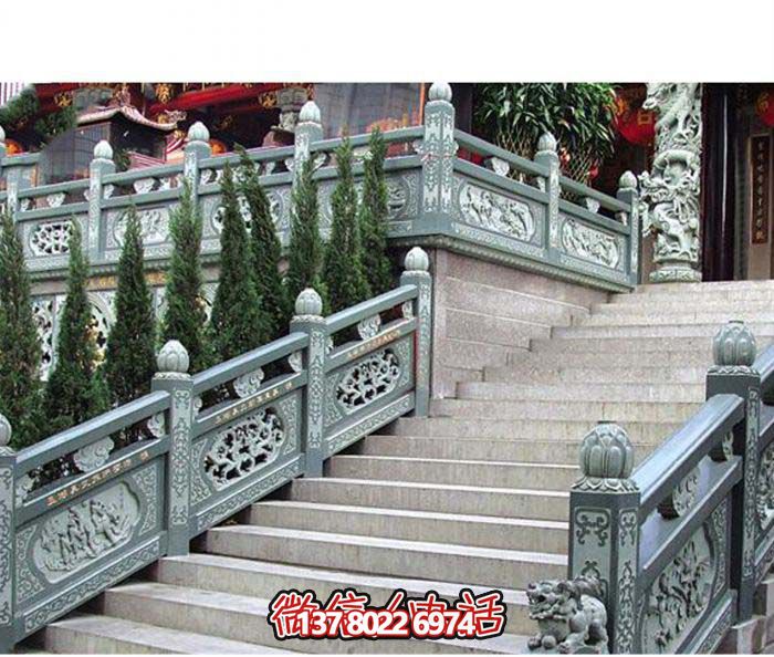 青石仿古寺院台阶扶手栏杆雕塑 青石仿古寺院台阶扶手栏杆雕塑