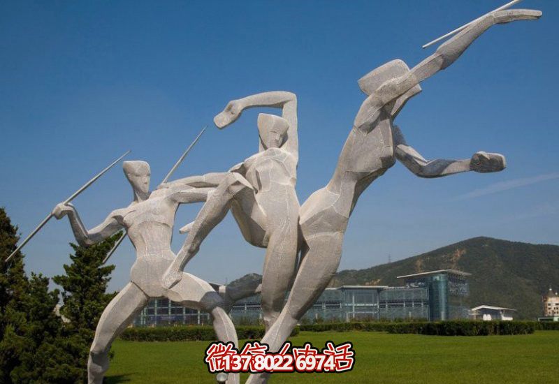 园林广场不锈钢投掷标枪运动人物雕塑 园林广场不锈钢投掷标枪运动人物雕塑
