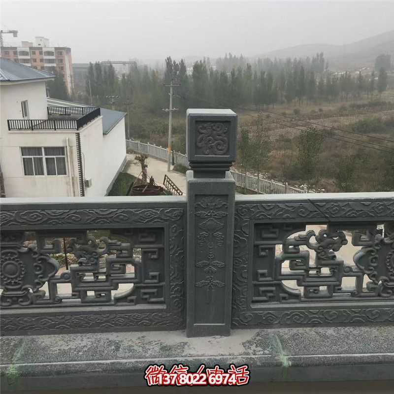 庭院阳台青石仿古镂空栏杆护栏雕塑 庭院阳台青石仿古镂空栏杆护栏雕塑