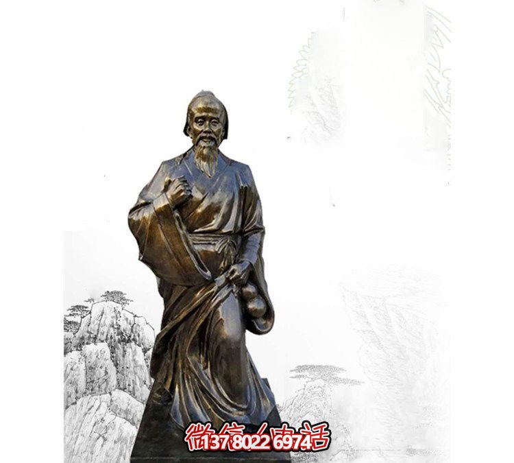 景区玻璃钢仿铜古代名医华佗雕塑 景区玻璃钢仿铜古代名医华佗雕塑