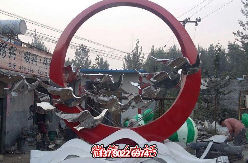 花园玻璃钢彩绘铜铸抽象个性飞翔鸽子雕塑 花园玻璃钢彩绘铜铸抽象个性飞翔鸽子雕塑